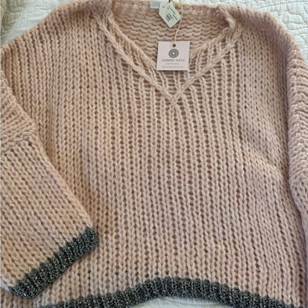NWT Debbie Katz pink knit sweater